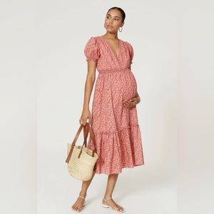 Hatch ruffled maternity midi dress